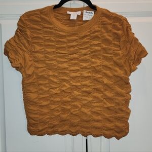 House Of Harlow 1960 Mustard Puffed Textured Top Size Medium NwT